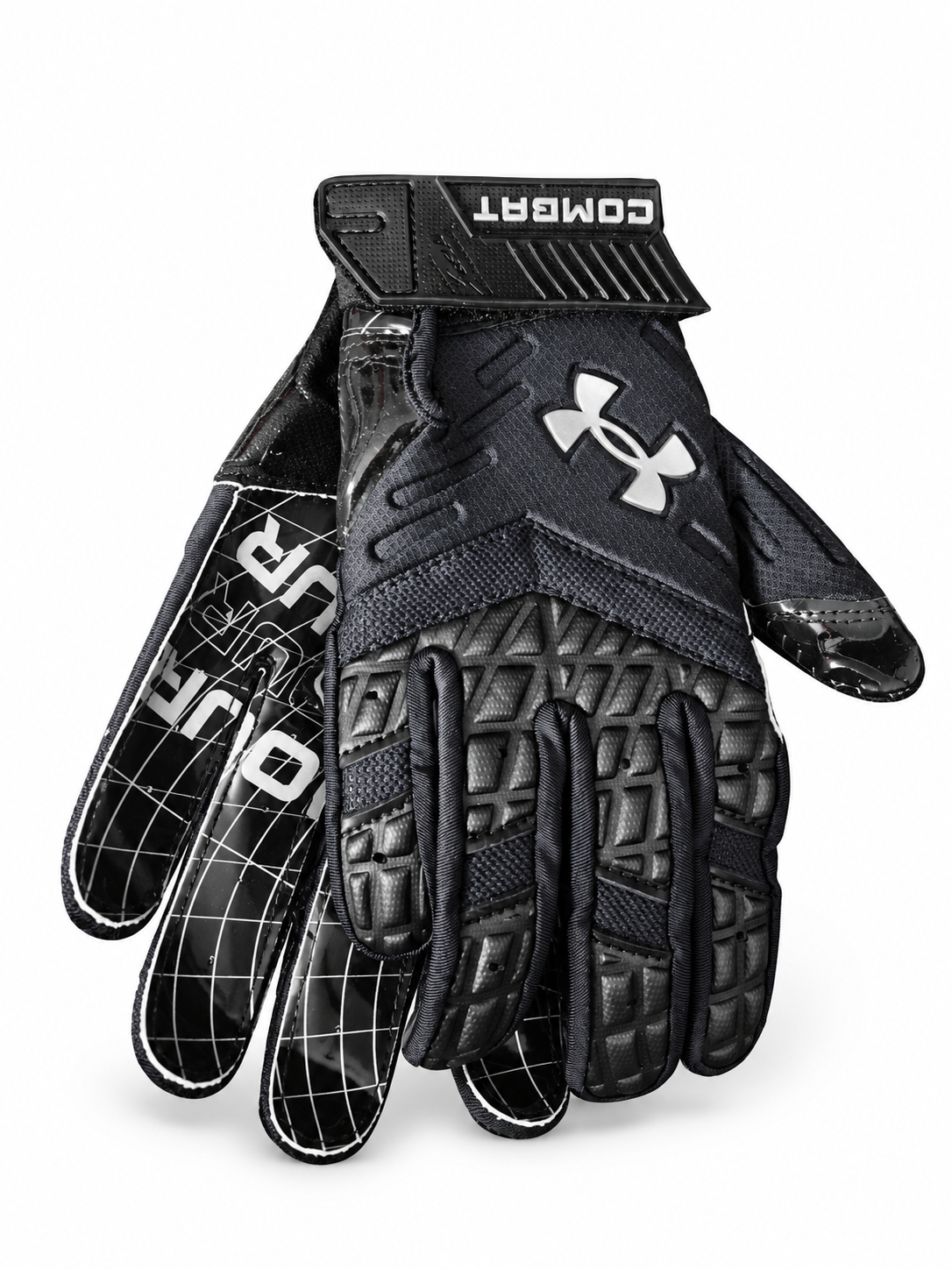 Under Armour Combat Youth Gloves - Black / Metallic Silver