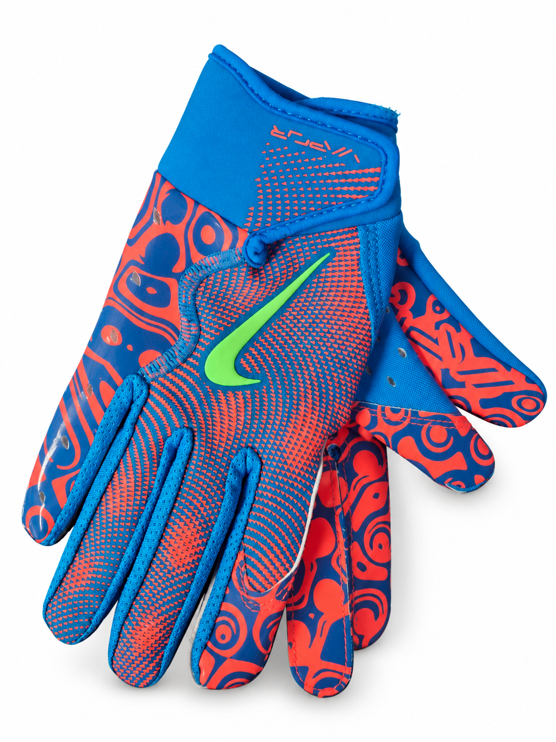 Nike Vapor Jet Youth Gloves - Blue / Coral / Green