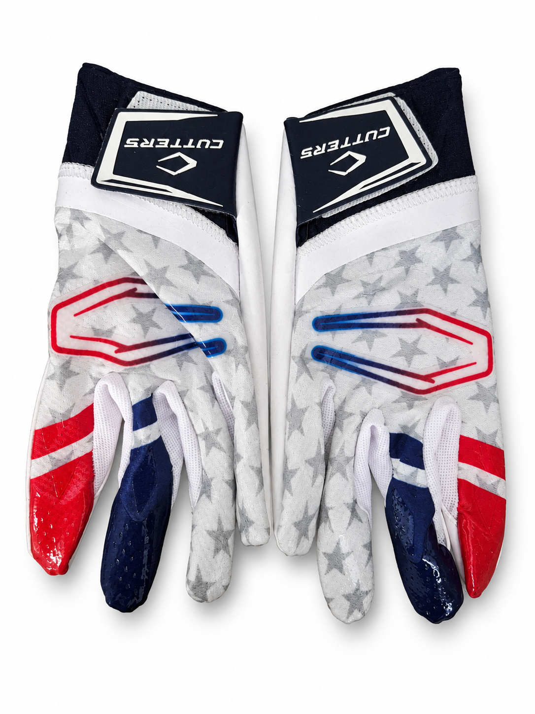 Cutters Rev Pro 5.0 Gloves - White / Grey / Red / Navy Blue (Stars & Stripes)